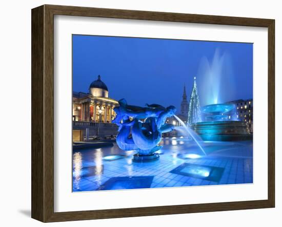 Trafalgar Square at Christmas, London, England, United Kingdom, Europe-Stuart Black-Framed Photographic Print