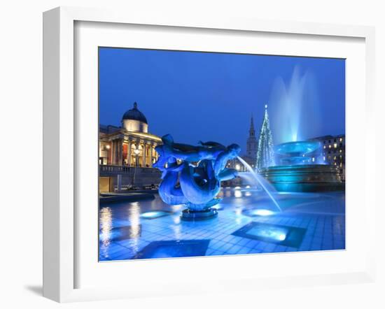 Trafalgar Square at Christmas, London, England, United Kingdom, Europe-Stuart Black-Framed Photographic Print