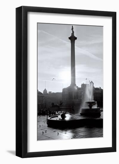 Trafalgar Square at Sunset, London, December 1968-null-Framed Art Print