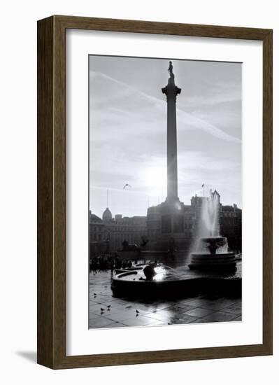 Trafalgar Square at Sunset, London, December 1968-null-Framed Art Print