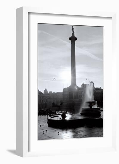 Trafalgar Square at Sunset, London, December 1968-null-Framed Art Print