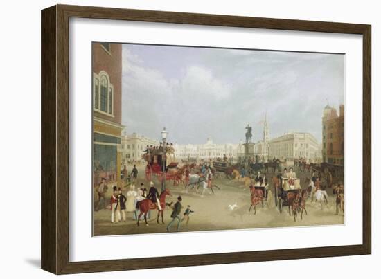 Trafalgar Square in London. 1836-James Pollard-Framed Giclee Print