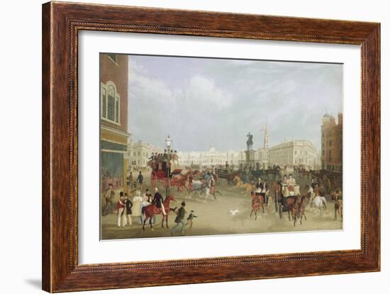 Trafalgar Square in London. 1836-James Pollard-Framed Giclee Print