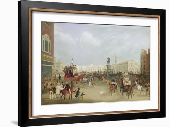 Trafalgar Square in London. 1836-James Pollard-Framed Giclee Print