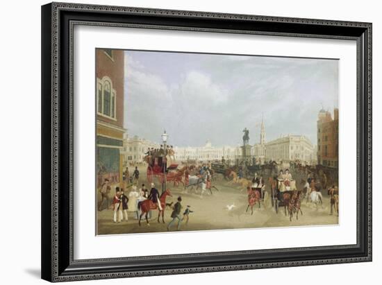 Trafalgar Square in London. 1836-James Pollard-Framed Giclee Print