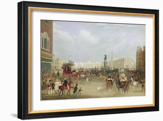 Trafalgar Square in London. 1836-James Pollard-Framed Giclee Print