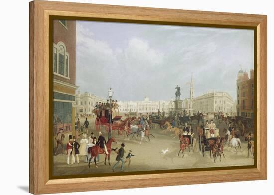 Trafalgar Square in London. 1836-James Pollard-Framed Premier Image Canvas