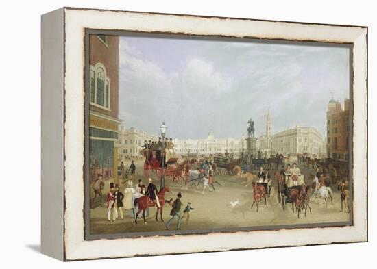 Trafalgar Square in London. 1836-James Pollard-Framed Premier Image Canvas