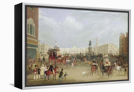 Trafalgar Square in London. 1836-James Pollard-Framed Premier Image Canvas