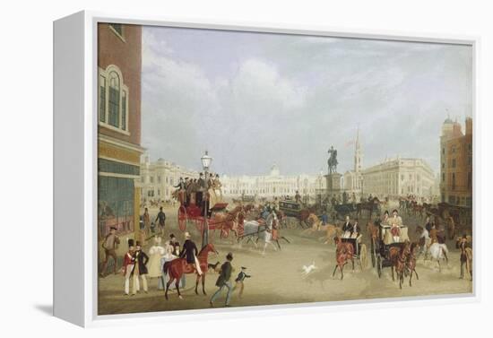 Trafalgar Square in London. 1836-James Pollard-Framed Premier Image Canvas