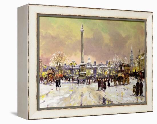 Trafalgar Square under Snow, London-John Sutton-Framed Premier Image Canvas