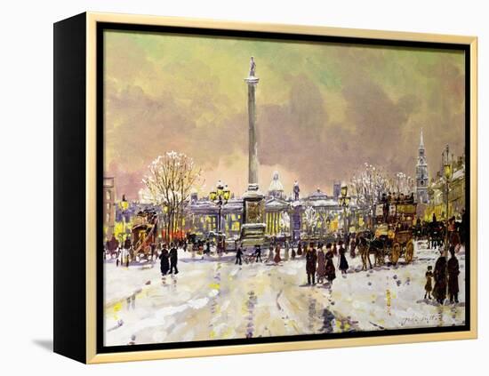 Trafalgar Square under Snow, London-John Sutton-Framed Premier Image Canvas