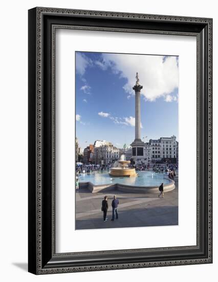 Trafalgar Square with Nelson's Column and Fountain, London, England, United Kingdom, Europe-Markus Lange-Framed Photographic Print