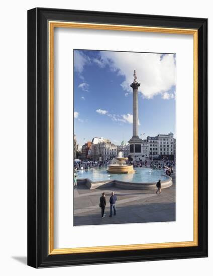 Trafalgar Square with Nelson's Column and Fountain, London, England, United Kingdom, Europe-Markus Lange-Framed Photographic Print