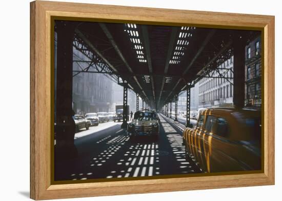 Traffic Along Third Avenue, New York, New York, 1955-Eliot Elisofon-Framed Premier Image Canvas