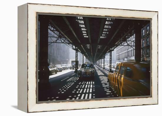 Traffic Along Third Avenue, New York, New York, 1955-Eliot Elisofon-Framed Premier Image Canvas