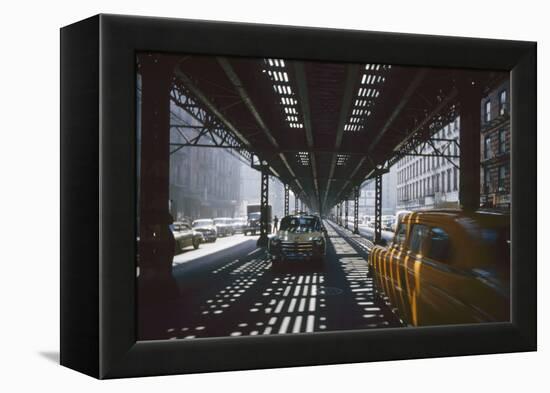 Traffic Along Third Avenue, New York, New York, 1955-Eliot Elisofon-Framed Premier Image Canvas