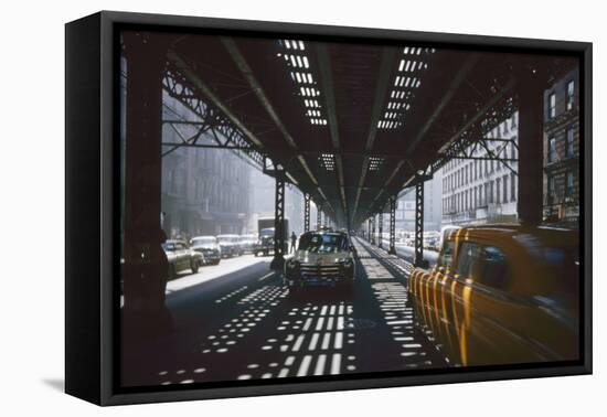 Traffic Along Third Avenue, New York, New York, 1955-Eliot Elisofon-Framed Premier Image Canvas