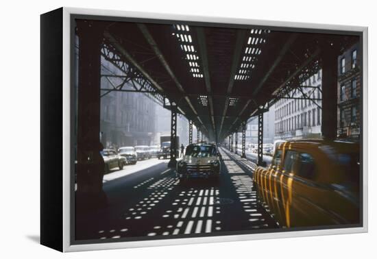 Traffic Along Third Avenue, New York, New York, 1955-Eliot Elisofon-Framed Premier Image Canvas