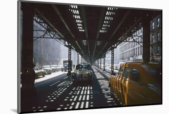 Traffic Along Third Avenue, New York, New York, 1955-Eliot Elisofon-Mounted Photographic Print