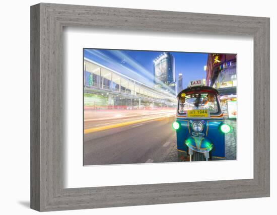 Traffic and Tuk Tuk on Ratchadamri Road, Bangkok, Thailand, Southeast Asia, Asia-Frank Fell-Framed Photographic Print