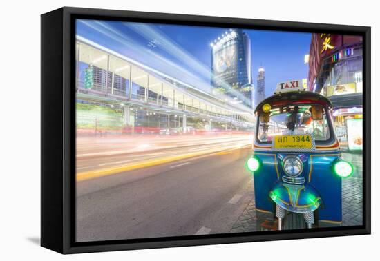 Traffic and Tuk Tuk on Ratchadamri Road, Bangkok, Thailand, Southeast Asia, Asia-Frank Fell-Framed Premier Image Canvas