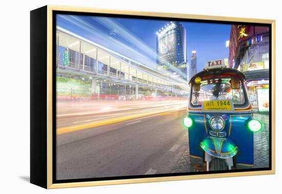 Traffic and Tuk Tuk on Ratchadamri Road, Bangkok, Thailand, Southeast Asia, Asia-Frank Fell-Framed Premier Image Canvas