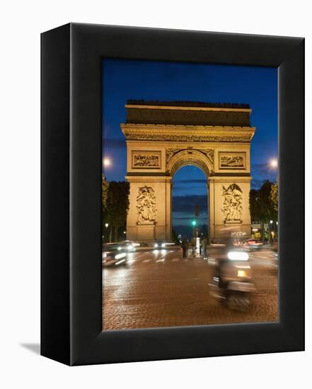 Traffic around Arc De Triomphe, Avenue Des Champs Elysees, Paris, France, Europe-Richard Nebesky-Framed Premier Image Canvas