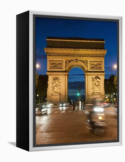 Traffic around Arc De Triomphe, Avenue Des Champs Elysees, Paris, France, Europe-Richard Nebesky-Framed Premier Image Canvas