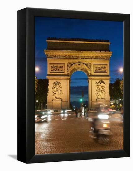 Traffic around Arc De Triomphe, Avenue Des Champs Elysees, Paris, France, Europe-Richard Nebesky-Framed Premier Image Canvas