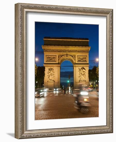 Traffic around Arc De Triomphe, Avenue Des Champs Elysees, Paris, France, Europe-Richard Nebesky-Framed Photographic Print