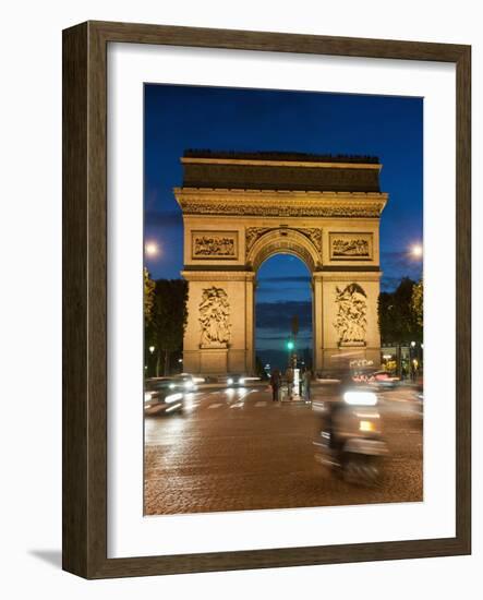 Traffic around Arc De Triomphe, Avenue Des Champs Elysees, Paris, France, Europe-Richard Nebesky-Framed Photographic Print