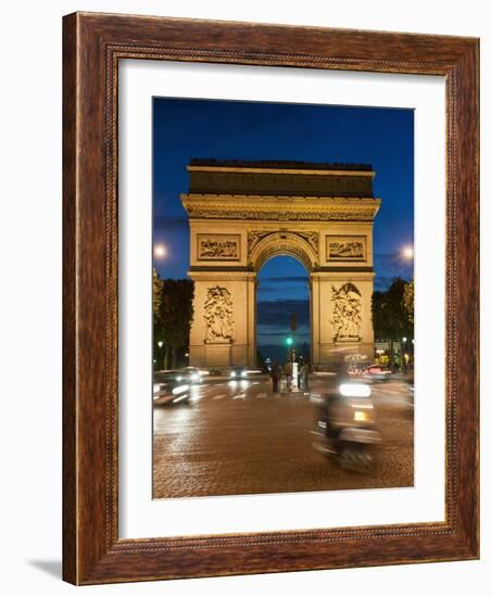 Traffic around Arc De Triomphe, Avenue Des Champs Elysees, Paris, France, Europe-Richard Nebesky-Framed Photographic Print