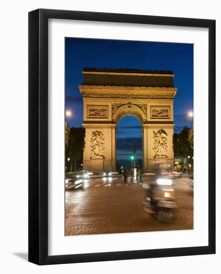 Traffic around Arc De Triomphe, Avenue Des Champs Elysees, Paris, France, Europe-Richard Nebesky-Framed Photographic Print