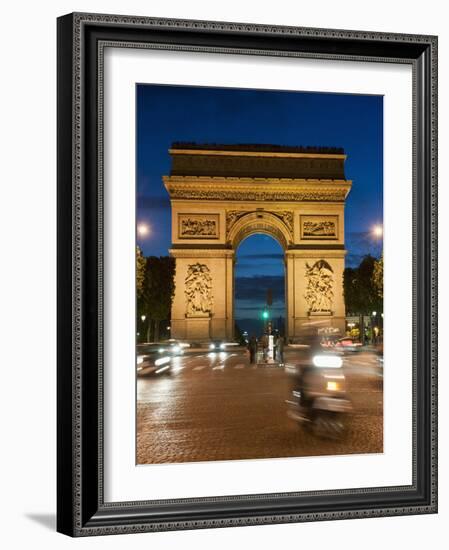 Traffic around Arc De Triomphe, Avenue Des Champs Elysees, Paris, France, Europe-Richard Nebesky-Framed Photographic Print