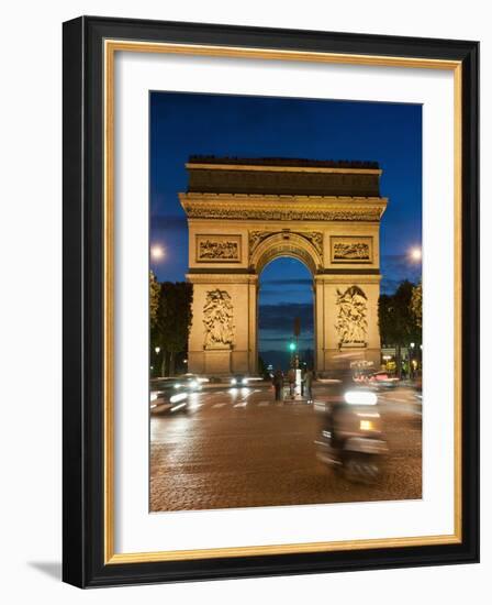 Traffic around Arc De Triomphe, Avenue Des Champs Elysees, Paris, France, Europe-Richard Nebesky-Framed Photographic Print