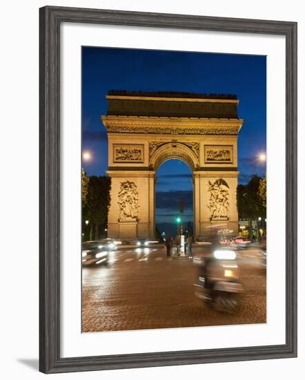 Traffic around Arc De Triomphe, Avenue Des Champs Elysees, Paris, France, Europe-Richard Nebesky-Framed Photographic Print