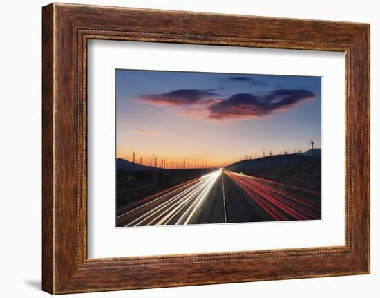 Traffic at Dusk on Interstate 10.-Jon Hicks-Framed Photographic Print