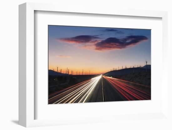 Traffic at Dusk on Interstate 10.-Jon Hicks-Framed Photographic Print