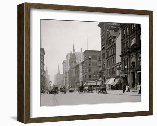 Traffic at Fifth Avenue and Forty-Second Street, New York, N.Y.-null-Framed Photo