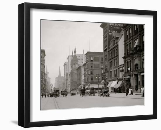 Traffic at Fifth Avenue and Forty-Second Street, New York, N.Y.-null-Framed Photo