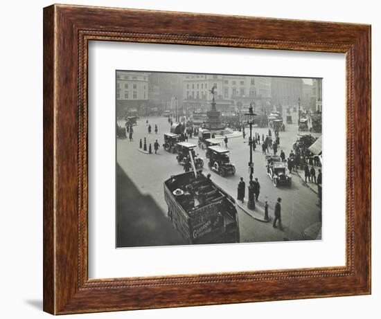 Traffic at Piccadilly Circus, London, 1912-null-Framed Photographic Print