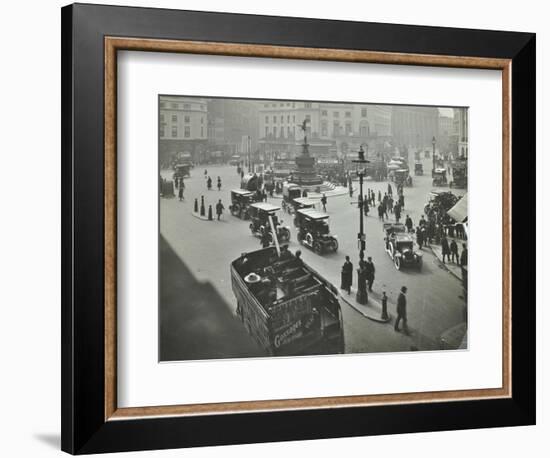 Traffic at Piccadilly Circus, London, 1912-null-Framed Photographic Print