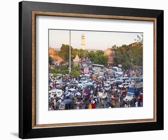 Traffic Congestion and Street Life in the City of Jaipur, Rajasthan, India, Asia-Gavin Hellier-Framed Photographic Print