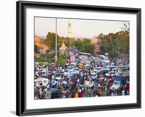 Traffic Congestion and Street Life in the City of Jaipur, Rajasthan, India, Asia-Gavin Hellier-Framed Photographic Print