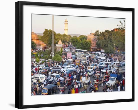 Traffic Congestion and Street Life in the City of Jaipur, Rajasthan, India, Asia-Gavin Hellier-Framed Photographic Print