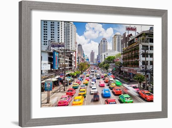 Traffic Congestion in Central Bangkok, Thailand, Southeast Asia, Asia-Gavin Hellier-Framed Photographic Print