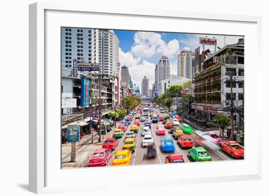 Traffic Congestion in Central Bangkok, Thailand, Southeast Asia, Asia-Gavin Hellier-Framed Photographic Print