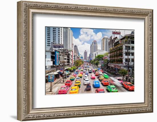 Traffic Congestion in Central Bangkok, Thailand, Southeast Asia, Asia-Gavin Hellier-Framed Photographic Print