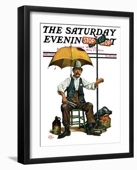 "Traffic Cop," Saturday Evening Post Cover, June 5, 1926-Alan Foster-Framed Premium Giclee Print
